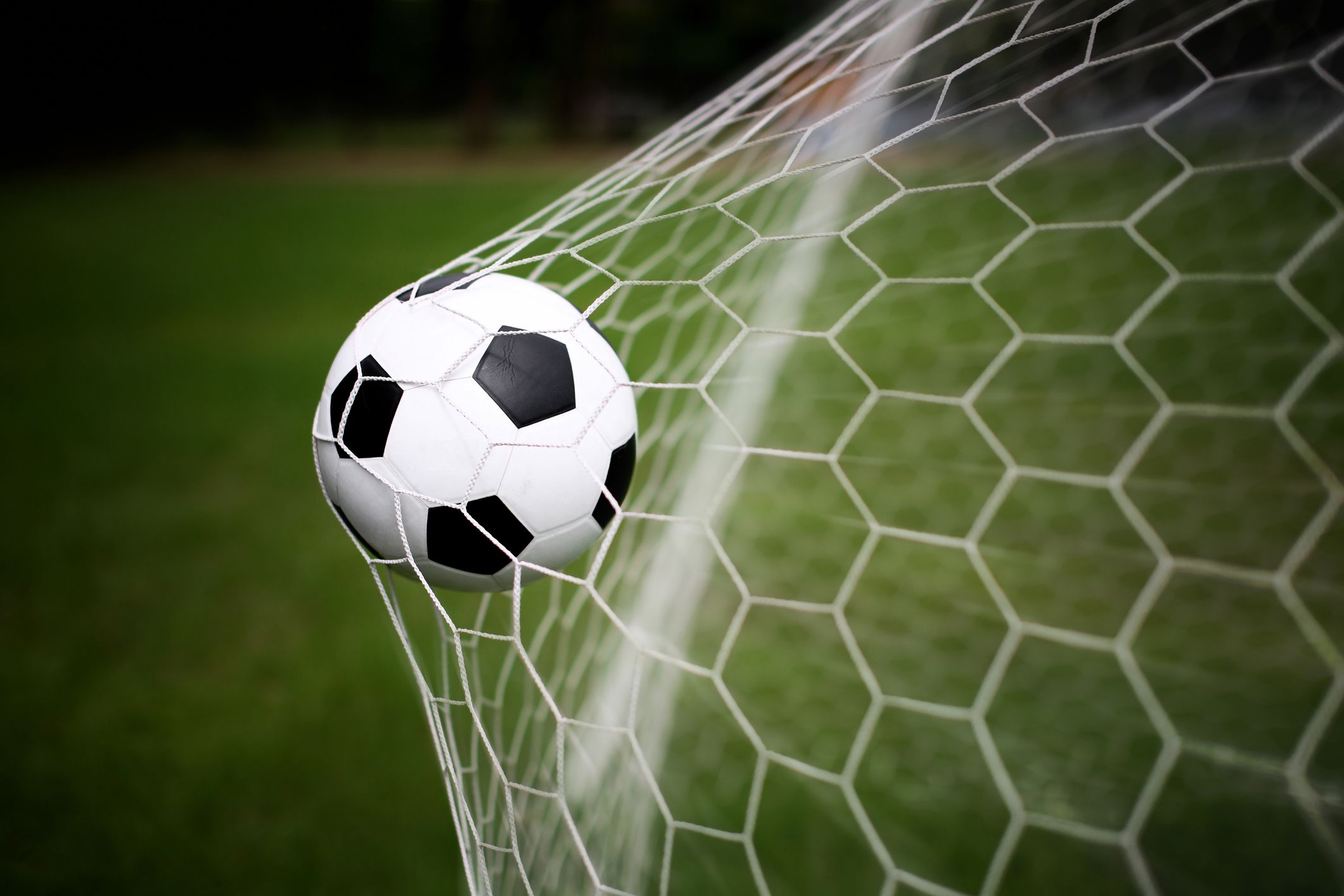 soccer ball in goal soccer ball in goal net